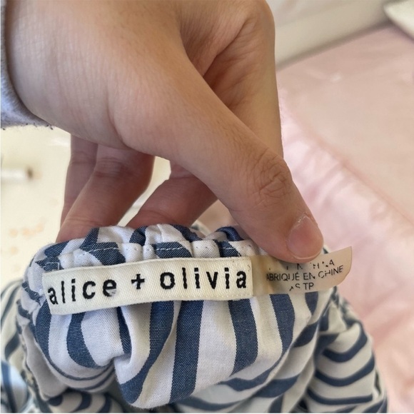 ALICE + OLIVIA Windy Ruffled Cotton Swing Halter Top Striped Backless
Size XS - Picture 7 of 8